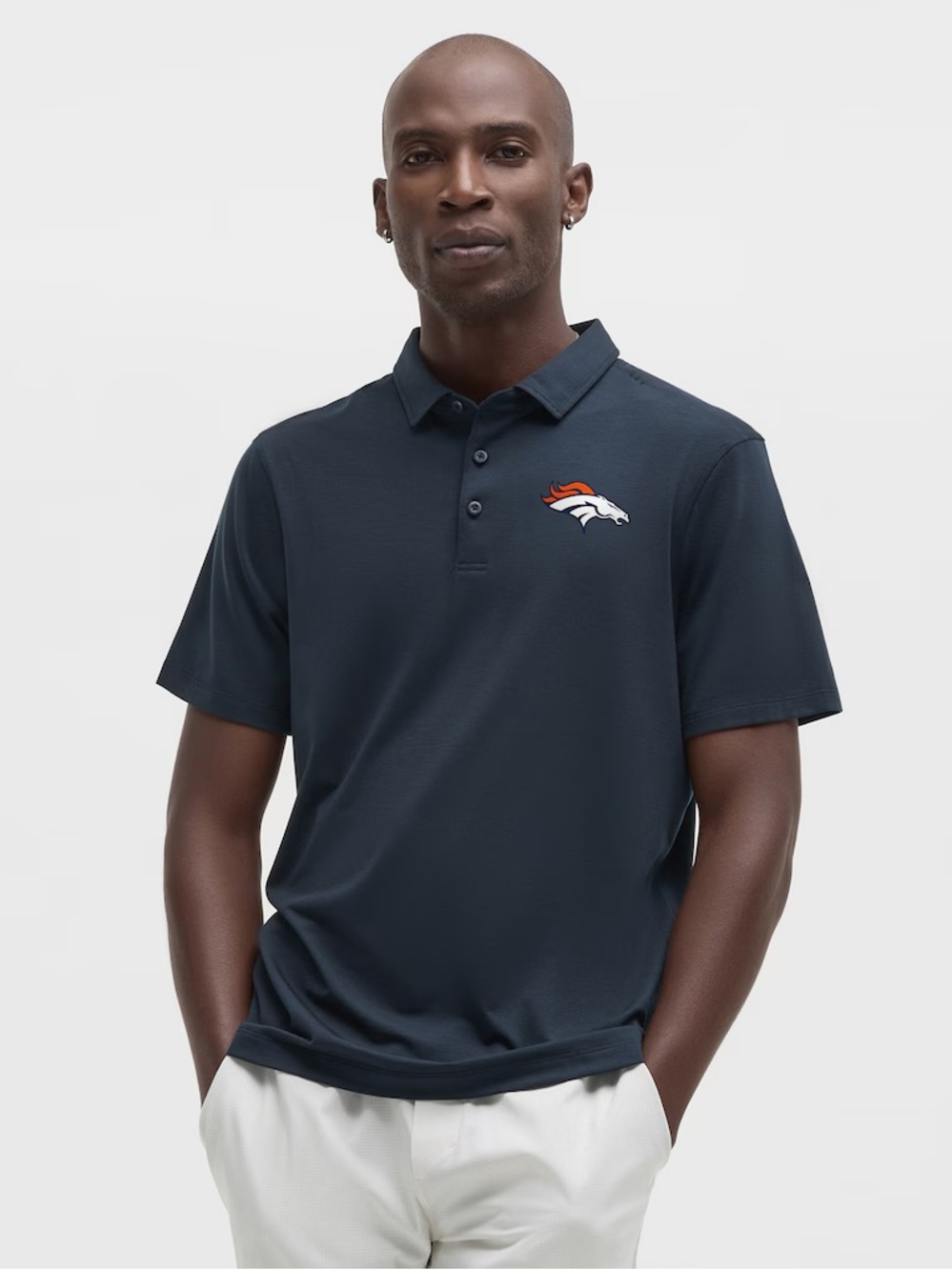 Lululemon Denver Broncos Evolution Polo Men’s Medium Navy Golf Shirt NFL